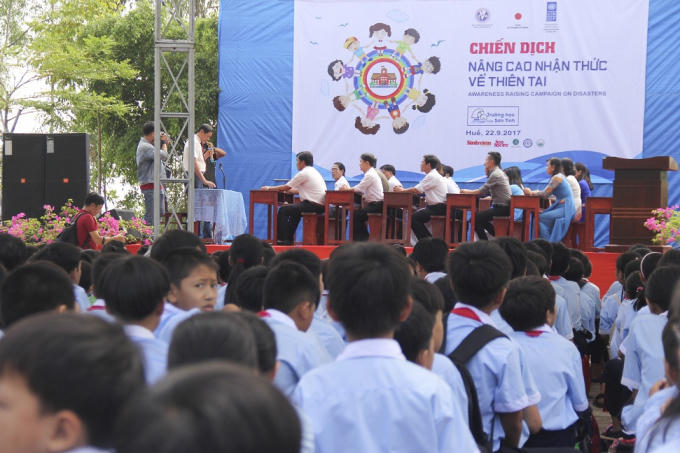 Buổi diễn tập diễn ra tại Trường THSC Phú Mậu (Thừa Thiên - Huế).