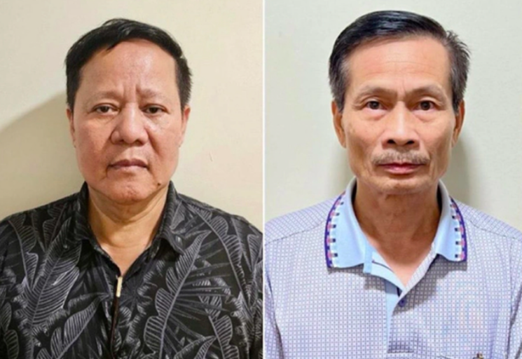 Các bị cáo Đoàn Văn Huấn và Nguyễn Văn Chính, lãnh đạo Công ty Thái Dương.