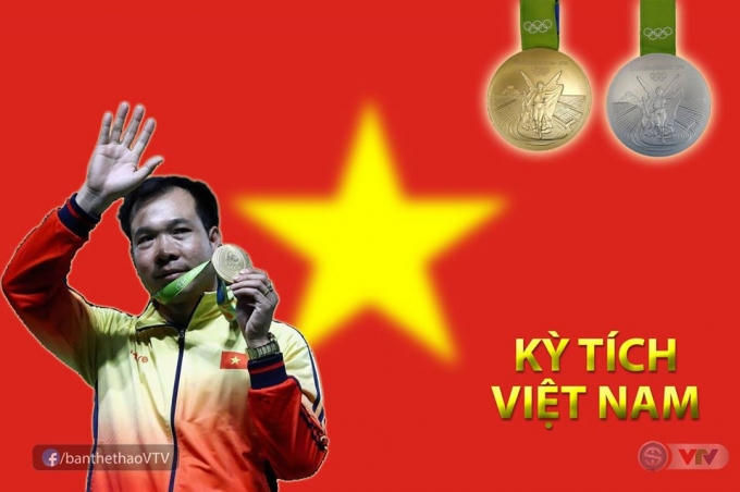 Xạ thủ Hoàng Xuân Vinh đã làm nên kỳ tích Việt Nam với 1 HCV, 1 HCB. Ảnh: VTV