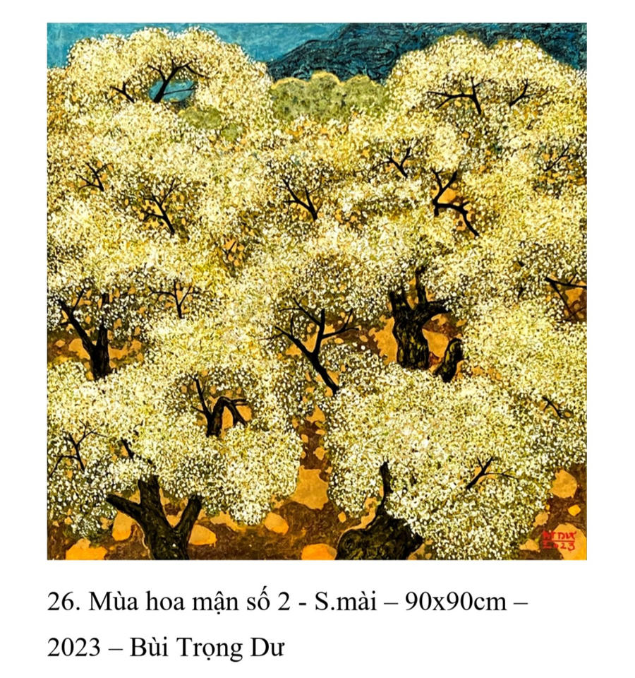 Tác phẩm “Mùa hoa mận số 2” họa sĩ Bùi Trọng Dư.