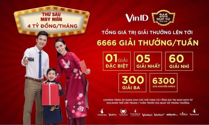100 tỷ đồng tri &acirc;n chủ thẻ Vinid trong &ldquo;365 ng&agrave;y vui&rdquo;