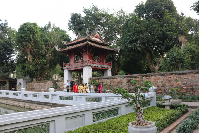 Hình ảnh Văn Miếu - Quốc Tử Giám sau khi được tu bổ. Ảnh Nguyễn Hồng.