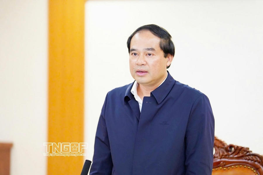 Bí thư Tỉnh ủy phát biểu chỉ đạo tại buổi làm việc.