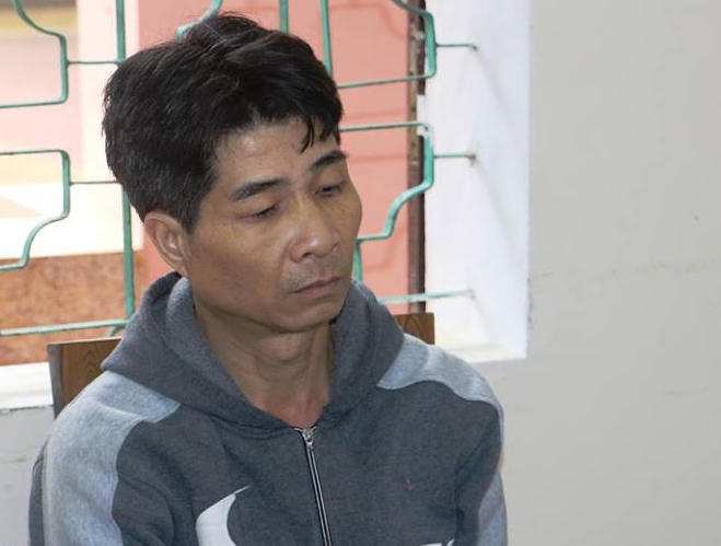 Đối tượng Nguyên tại cơ quan điều tra.