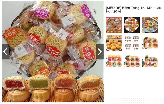 Bánh trung thu giá rẻ có khá nhiều vị nhân độc đáo khiến người mua ngỡ ngàng