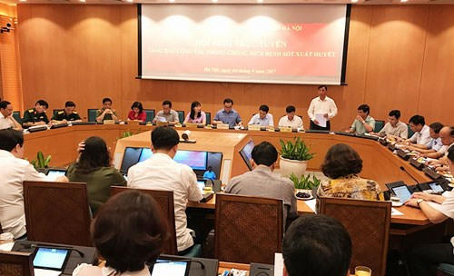 Sáng 4/9 Hà Nội đã tổ chức hội nghị trực tuyến giao ban công tác phòng chống sốt xuất huyết. Ảnh: qdnd.vn
