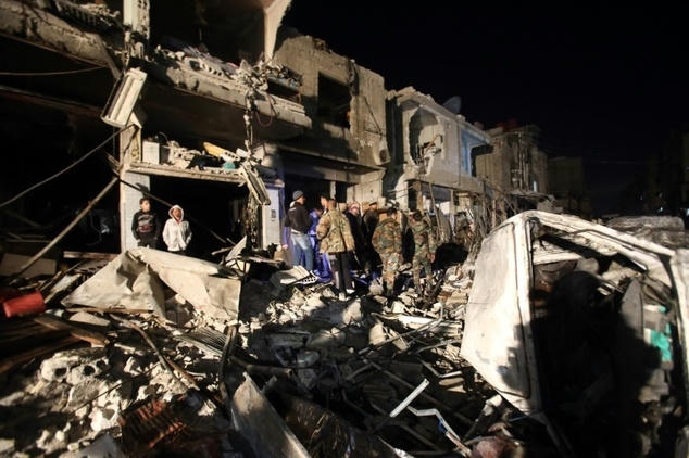 Hiện trường vụ tấn công tại Sayyida Zeinab, Damascus. (ẢNh: AFP)