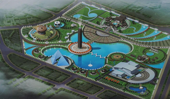 Theo phương án một, công viên có các hạng mục chính: Khu đền thờ trăm họ, tháp vọng cảnh, đại đình làng Việt, khu dịch vụ tập trung, bảo tàng tổng hợp tỉnh mang hình dáng trống đồng, trung tâm triển lãm, mô hình tái hiện quá trình xây dựng thành nhà Hồ và một số công trình phụ trợ.  Tổng vốn đầu tư cho phương án này khoảng 2.360 tỷ đồng, trong đó vốn ngân sách 713 tỷ, ngoài ngân sách 1.648 tỷ đồng.