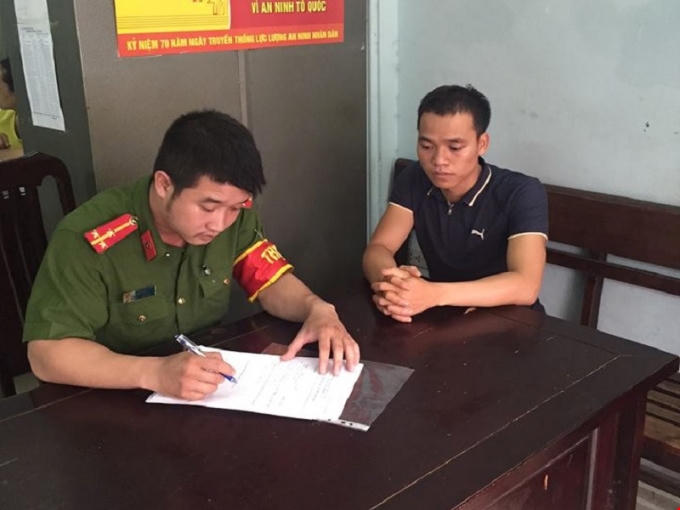 Nguyễn Văn Cường tại cơ quan C&ocirc;ng an.