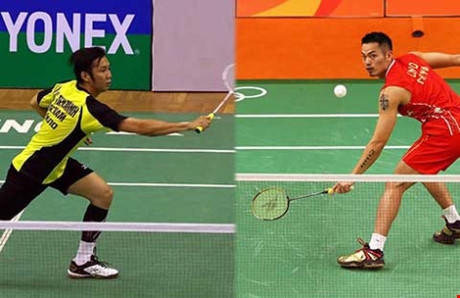 Tiến Minh gặp n&uacute;t chặn kh&oacute; khăn nhất: Nh&agrave; v&ocirc; địch Lin Dan. Ảnh: CMQ