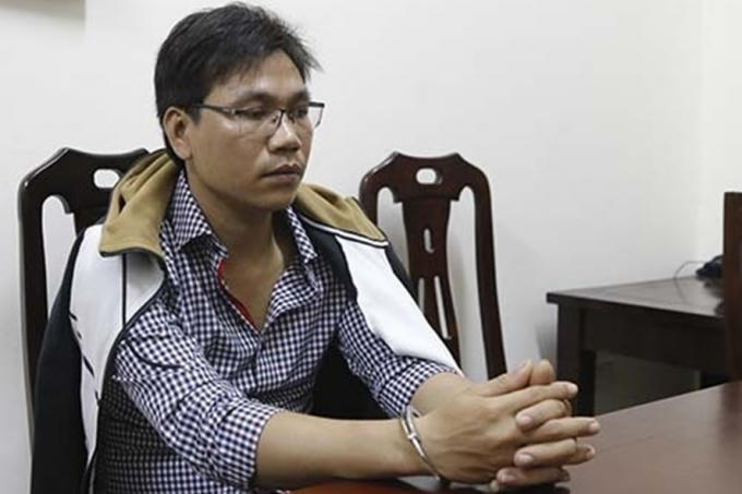 Đối tượng tại cơ quan công an. ảnh: CACC