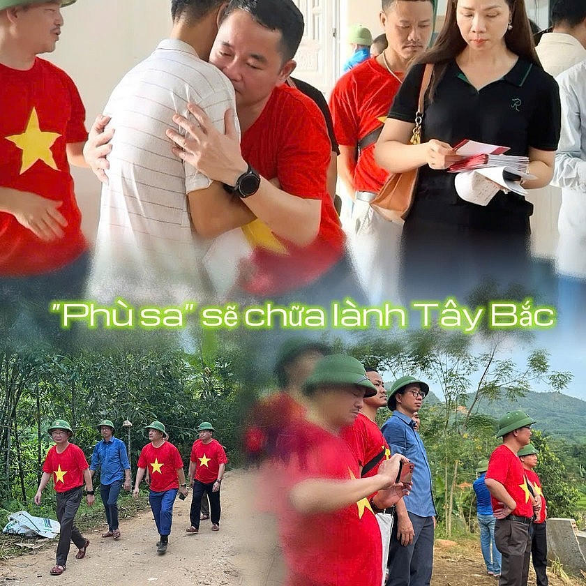 Đoàn cũng đã trực tiếp đến thăm hỏi, động viên người dân Làng Nủ, huyện Bảo Yên.