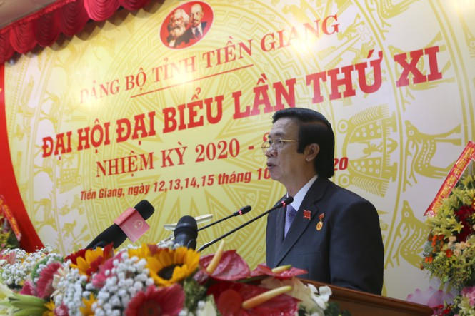 Ông Nguyễn Văn Danh - Bí thư Tỉnh uỷ Tiền Giang phát biểu khai mạc Đại hội.
