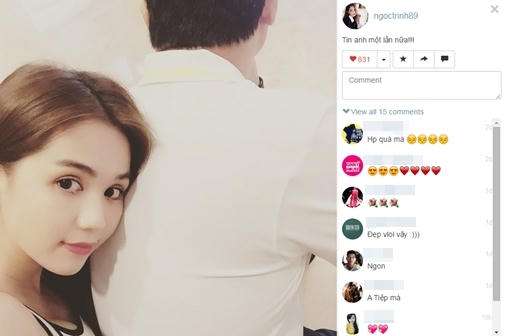 Ngọc Trinh cũng từng chia sẻ rằng sẽ tin tưởng bạn trai thêm một lần nữa.