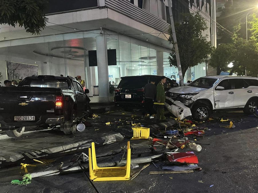 Hiện trường vụ tai nạn giao thông.