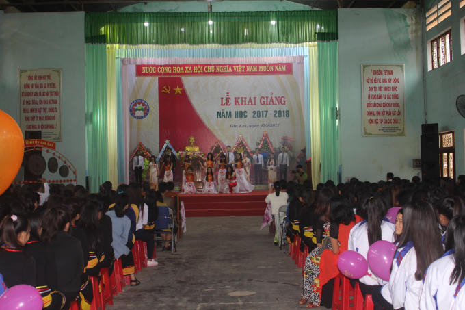 Một tiết mục văn nghệ chào mừng năm học mới tại trường THPT Dân tộc nội trú tỉnh Gia Lai.