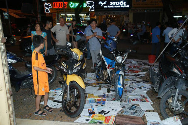 Trước của quán của Phạm Hương khi xảy ra vụ việc. Ảnh: Vũ Doãn Đào