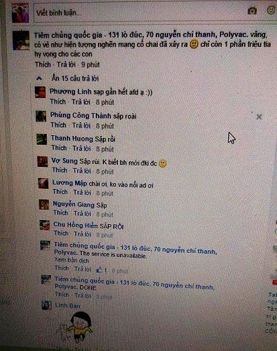 Hệ thống đăng ký tại Trung tâm Y tế dự phòng liên tục báo lỗi khiến người dân bức xúc, lo lắng.