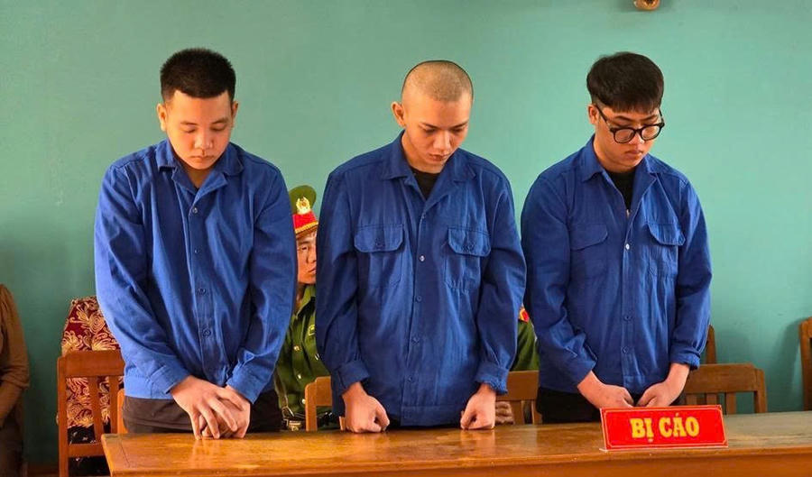 03 bị cáo: Nhật, Mỹ và Nghĩa (từ trái sang)