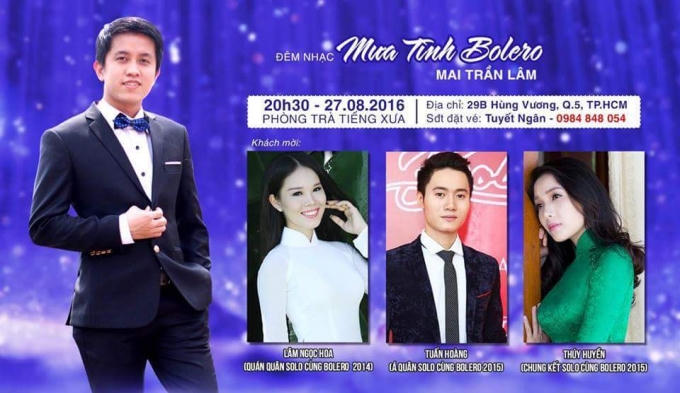 Đêm nhạc  'Mưa tình Bolero''.