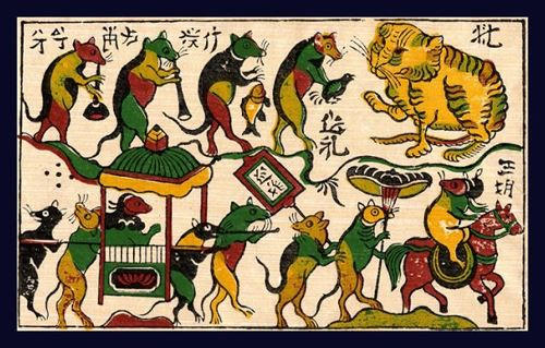 Tranh Đông Hồ - Đám cưới chuột.
