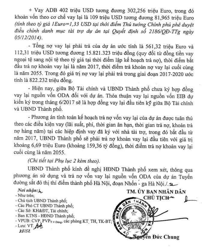 Đường sắt đô thị Nhổn - Ga Hà Nội: Từ năm 2017 - 2020 Hà Nội phải trả nợ 822 tỷ đồng