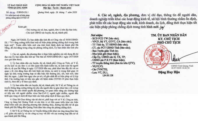 Nội dung Văn bản hỏa tốc chỉ đạo phòng chống dịch Covid-19 trong tình hình mới.