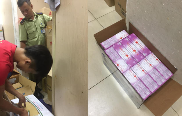 Thuốc tránh thai WELCHOICE bị thu giữ. (Ảnh: Lao Động)