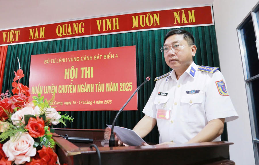 Đại tá Trần Nguyên Lai - Phó Tư lệnh, Tham mưu trưởng, Trưởng Ban tổ chức Hội thi phát biểu bế mạc.