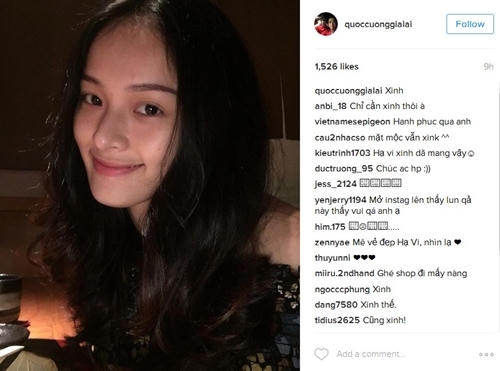 Khen Hạ Vi trên trang cá nhân của Cường đô la