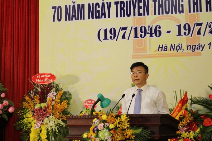 Bộ trưởng Lê Thành Long phát biểu tại buổi lễ.