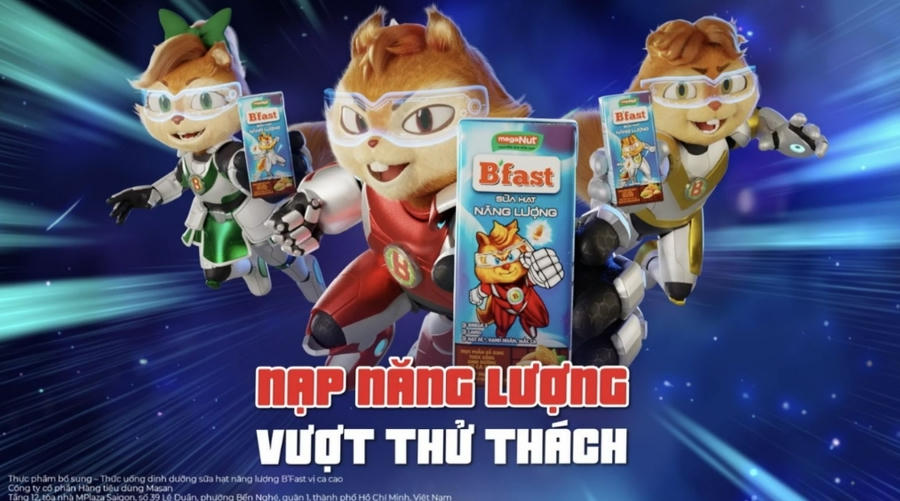 Sữa hạt năng lượng B’fast với hình ảnh biệt đội B’sóc năng động