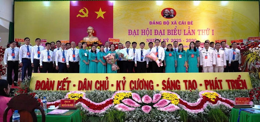 Ban Chấp hành Đảng bộ xã Cái Bè, nhiệm kỳ 2025 - 2030 gồm 33 đồng chí