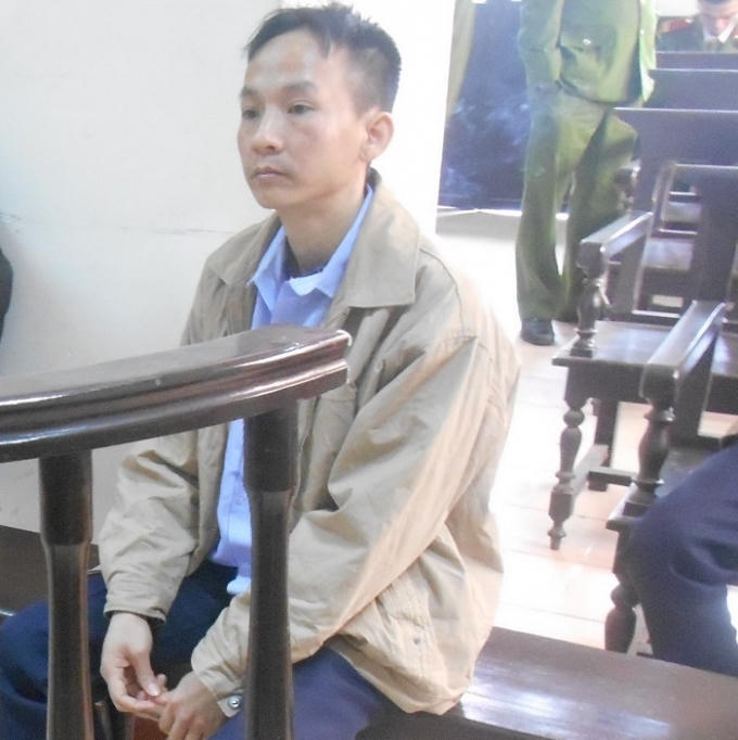 Bị cáo Hoàng Viết Hải tại phiên tòa phúc thẩm sáng nay 7/12 (Ảnh: Nguyễn Xinh)