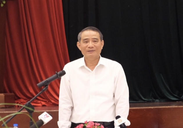 Ông Trương Quang Nghĩa - Bí thư Thành ủy Đà Nẵng phát biểu tại buổi làm việc với ĐH Đà Nẵng chiều 14/8