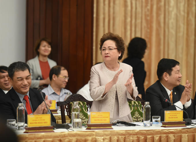 Bà Nguyễn Thị Nga, Chủ tịch Tập đoàn BRG: Các doanh nghiệp cần có tầm nhìn rộng hơn, phải có được niềm tự hào và trách nhiệm cao hơn để cùng xây dựng nên một nền móng vững chắc cho tương lai. Ảnh: VGP/Quang Hiếu
