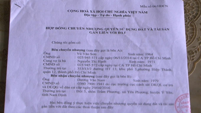 Hợp đồng chuyển nhượng quyền sử dụng đất và tài sản trên đất