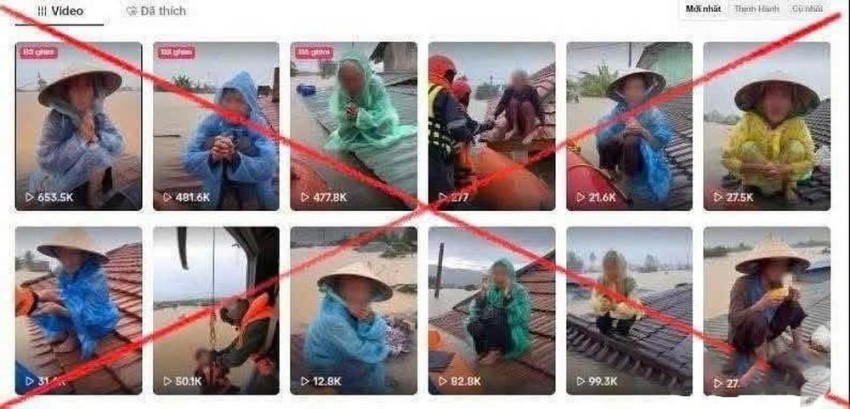 Hình ảnh các đối tượng sử dụng AI để đăng tải sai sự thật thời gian vừa qua.