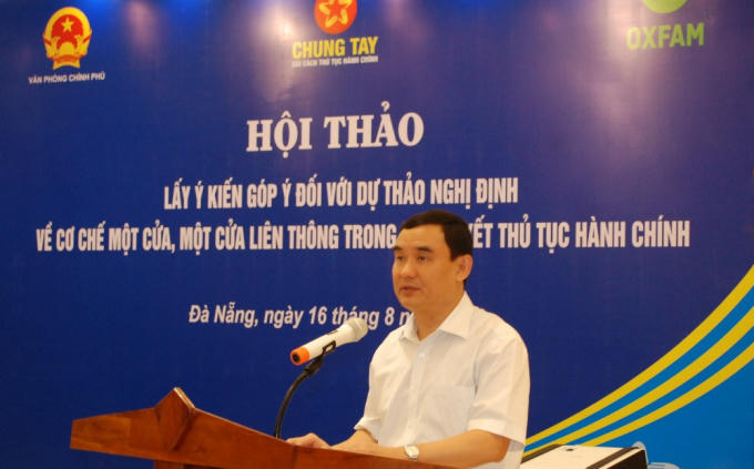 Phó Chủ nhiệm Văn phòng Chính phủ Nguyễn Xuân Thành phát biểu.
