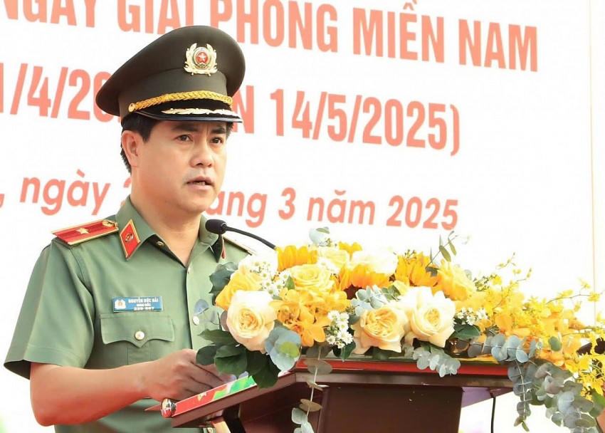 Thiếu tướng Nguyễn Đức Hải, Giám đốc Công an tỉnh Đồng Nai phát lệnh tấn công, trấn áp tội phạm (CACC).