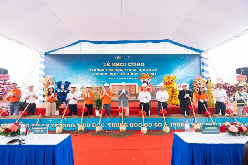 Nghi thức khởi công công trình Trường Tiểu học, THCS, THPT FPT Vinh