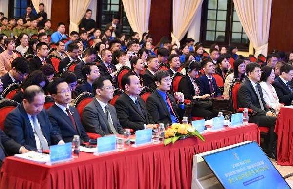 Các đồng chí lãnh đạo hai nước tham dự Lễ khai mạc. Ảnh: BTC