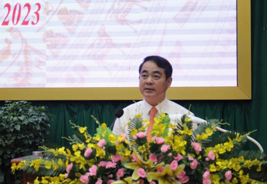 Bí thư Tỉnh ủy Hậu Giang Nghiêm Xuân Thành phát biểu tại hội nghị.
