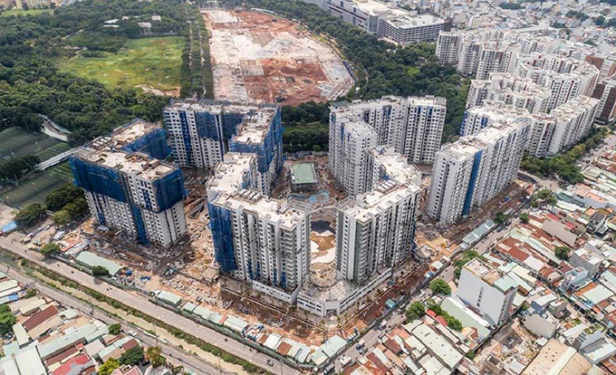 Mộ dự án trên địa bàn quận Tân Phú (TP. Hồ Chí Minh). Ảnh Internet