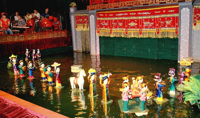 Tiết mục múa rối nước Việt Nam biểu diễn tại cộng hòa Sec