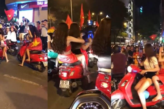 Hình ảnh cô gái khỏa thân, quấn quốc kỳ mừng chiến thắng U23 Việt Nam.