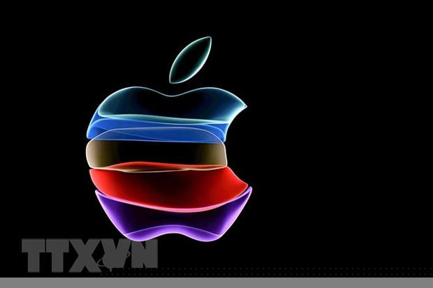 Biểu tượng Apple tại một sự kiện ở bang California, Mỹ. (Nguồn: AFP/TTXVN)