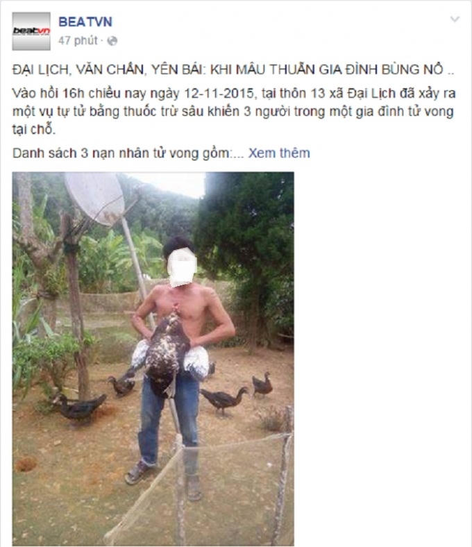 Thông tin đăng tải trên trang mạng xã hội BEATVN cách đây vài phút.