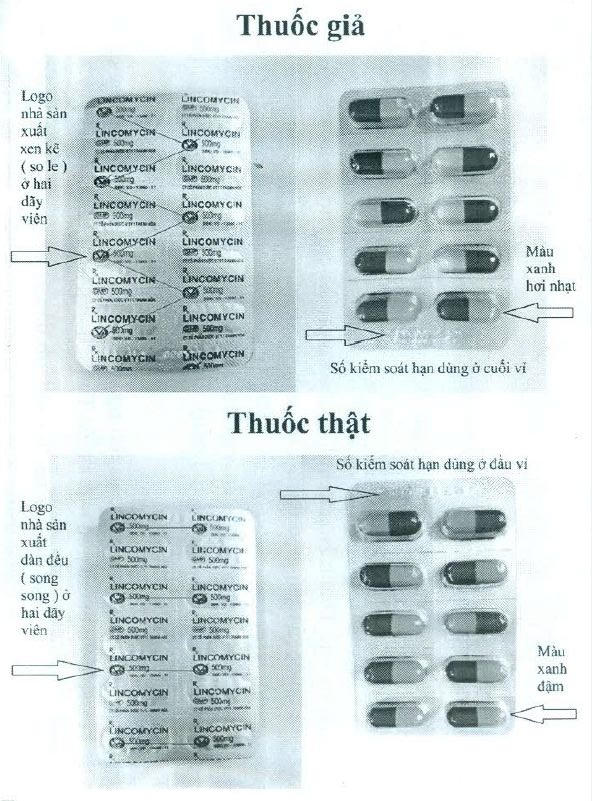 Thuốc kháng sinh giả có thể nhận thấy bằng mắt thường (vietnammoi.vn)