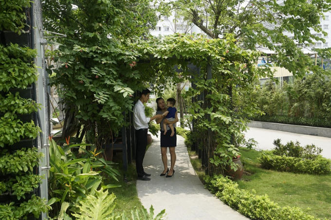 Không gian xanh mướt tại dự án EcoLife Tây Hồ